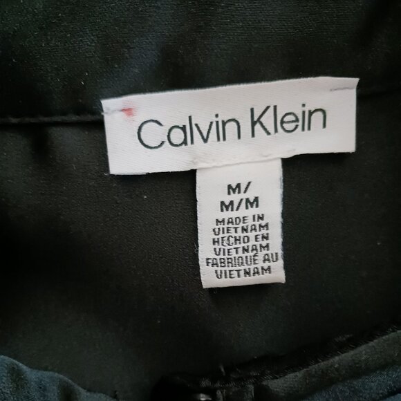 Calvin Klein Women's Button Down Black Blouse Long Sleeves Medium Pockets - Picture 6 of 8